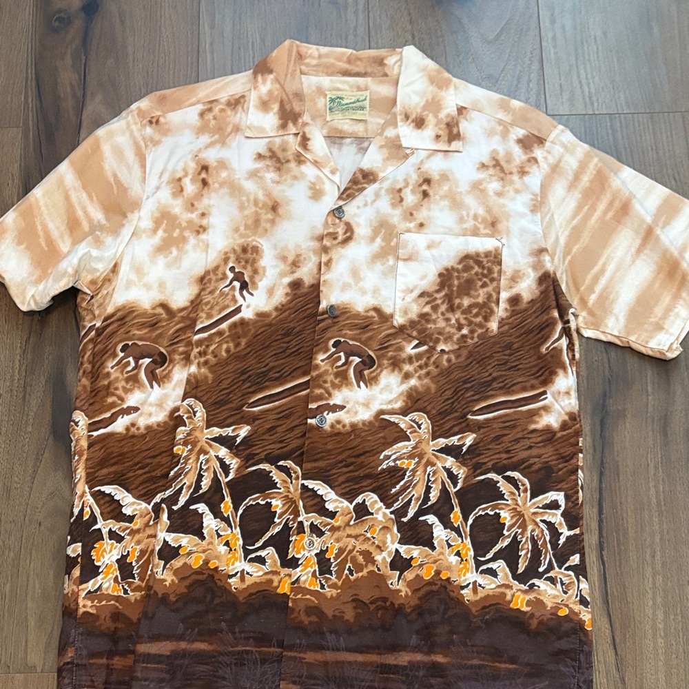 Vintage Hawaiian Brown and Cream Shirt